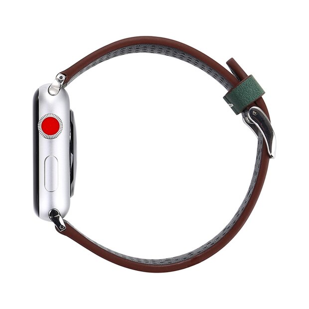 Dot Pattern Lederarmband - Dunkelgr&uuml;n - Geeignet f&uuml;r Apple Watch 38mm / 40mm / 41mm / 42mm