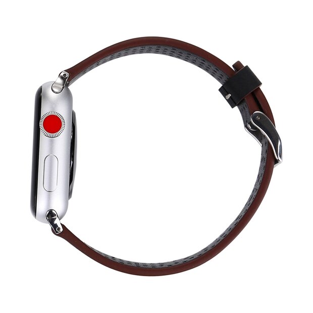 Dot Pattern Lederarmband - Schwarz - Geeignet f&uuml;r Apple Watch 38mm / 40mm / 41mm / 42mm