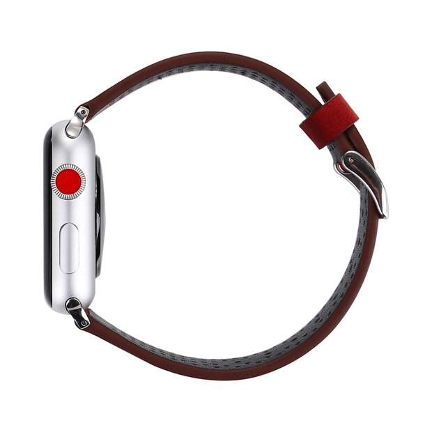 Dot Pattern Lederarmband - Rot - Geeignet f&uuml;r Apple Watch 44mm / 45mm / 46mm / 49mm