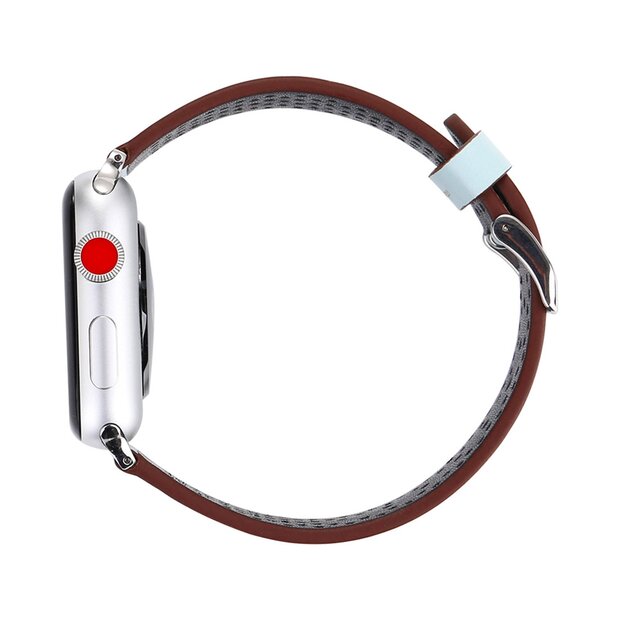 Dot Pattern Lederarmband - Hellblau - Geeignet f&uuml;r Apple Watch 44mm / 45mm / 46mm / 49mm