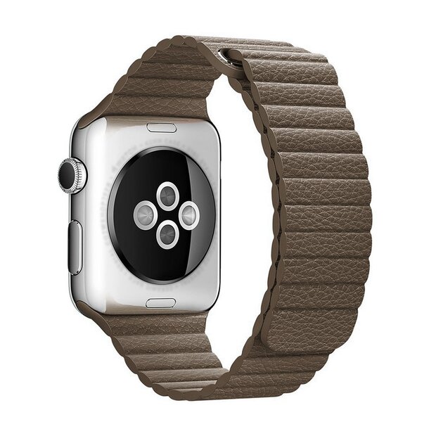 PU Leder Loop Armband - Braun - Geeignet f&uuml;r Apple Watch 44mm / 45mm / 46mm / 49mm