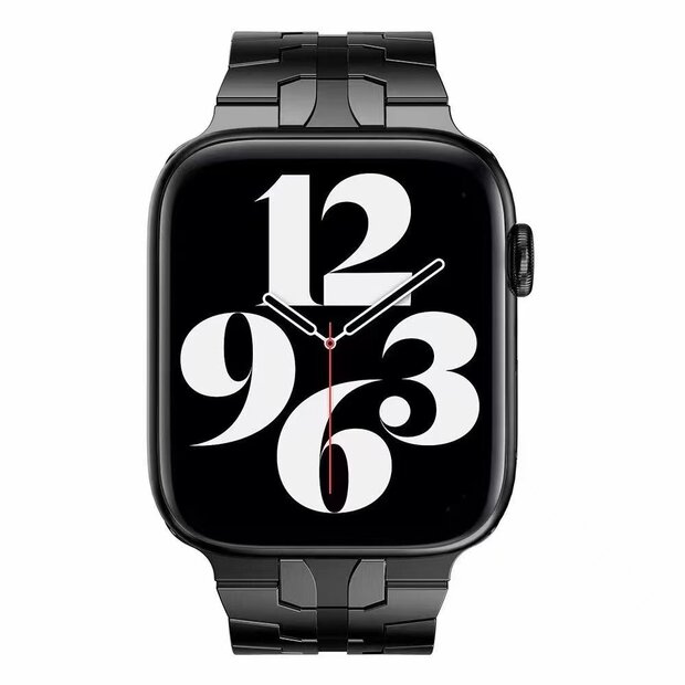 Stahlgliederarmband - Schwarz - Geeignet f&uuml;r Apple Watch 38mm / 40mm / 41mm / 42mm