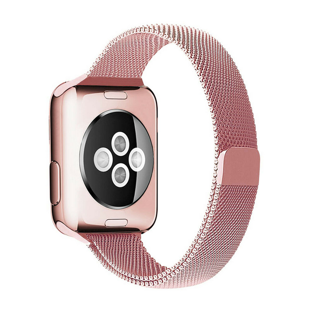 Milanaise Slim Fit Band - Rose Gold - Geeignet f&uuml;r Apple Watch 44mm / 45mm / 46mm / 49mm