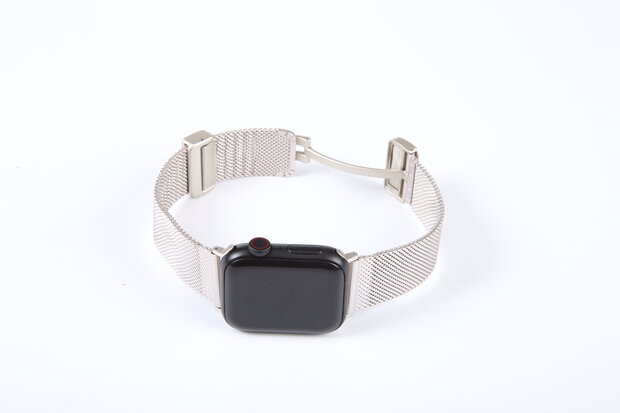 Milanaise-Armband mit faltbarem Magnetverschluss - Polarstern - Passend f&uuml;r Apple Watch 44mm / 45mm / 46mm / 49mm