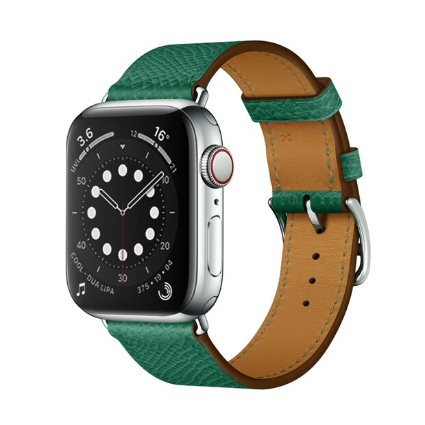 Lederarmband - Gr&uuml;n - Geeignet f&uuml;r Apple Watch 38mm / 40mm / 41mm / 42mm