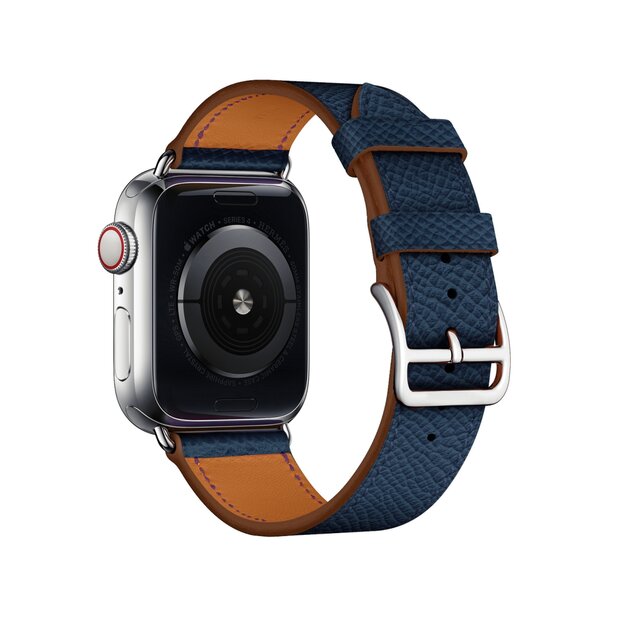 Lederarmband - Dunkelblau - Geeignet f&uuml;r Apple Watch 38mm / 40mm / 41mm / 42mm