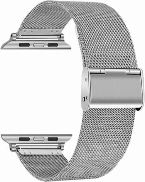 Milanaise Loop Armband - Silber - Geeignet f&uuml;r Apple Watch 44mm / 45mm / 46mm / 49mm