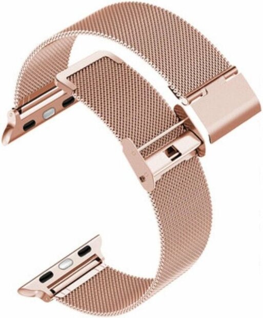 Milanaise Loop Armband - Champagner Gold - Geeignet f&uuml;r Apple Watch 44mm / 45mm / 46mm / 49mm
