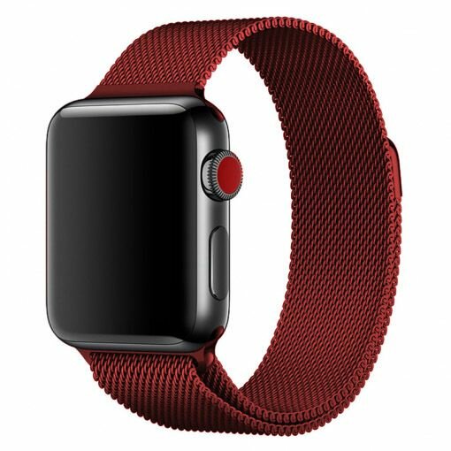 Milanaise-Edelstahlarmband - Rot - Geeignet f&uuml;r Apple Watch 38mm / 40mm / 41mm / 42mm