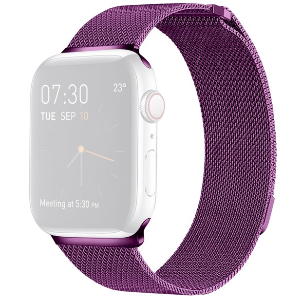 Milanaise-Edelstahlarmband - Lila - Geeignet f&uuml;r Apple Watch 38mm / 40mm / 41mm / 42mm