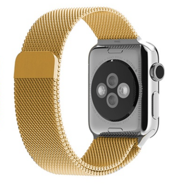 Milanaise-Edelstahlarmband - Gold - Geeignet f&uuml;r Apple Watch 44mm / 45mm / 46mm / 49mm