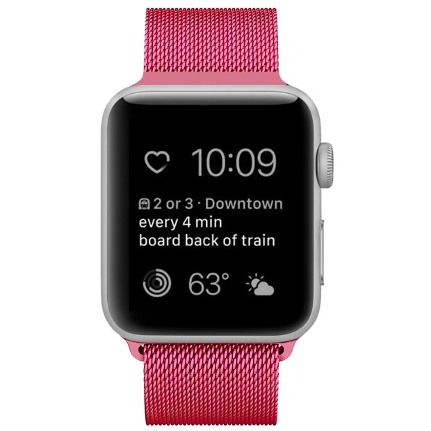 Milanaise-Edelstahlarmband - Rosa - Geeignet f&uuml;r Apple Watch 44mm / 45mm / 46mm / 49mm