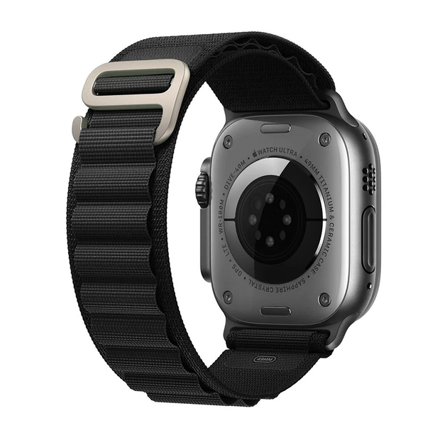 Alpine Loop Armband - Schwarz - Geeignet f&uuml;r Apple Watch 38mm / 40mm / 41mm / 42mm