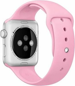 Gummi-Sportband - Rosa - Geeignet f&uuml;r Apple Watch 38mm / 40mm / 41mm / 42mm