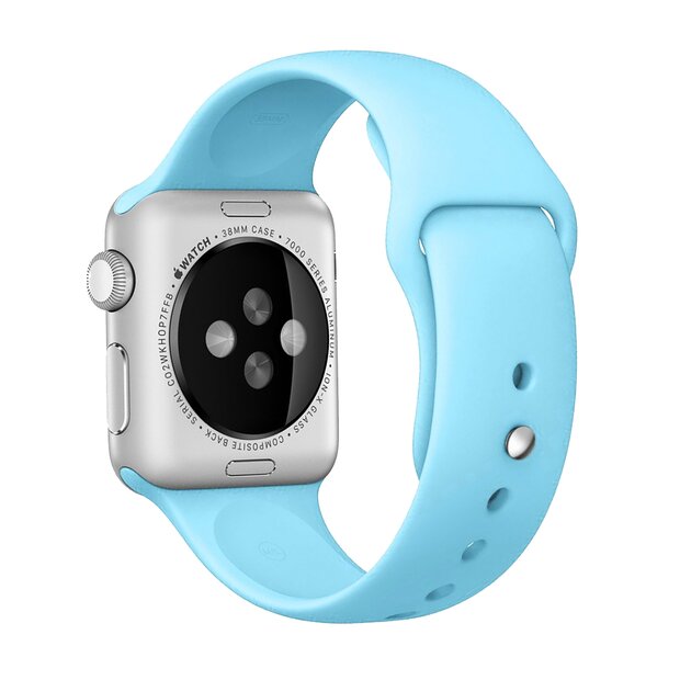 Gummi-Sportband - Babyblau - Geeignet f&uuml;r Apple Watch 38mm / 40mm / 41mm / 42mm