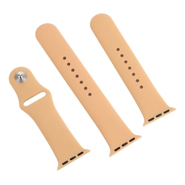 Gummi-Sportband - Beige - Geeignet f&uuml;r Apple Watch 44mm / 45mm / 46mm / 49mm