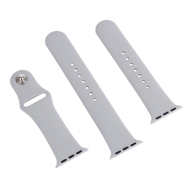 Gummi-Sportband - Grau - Geeignet f&uuml;r Apple Watch 44mm / 45mm / 46mm / 49mm