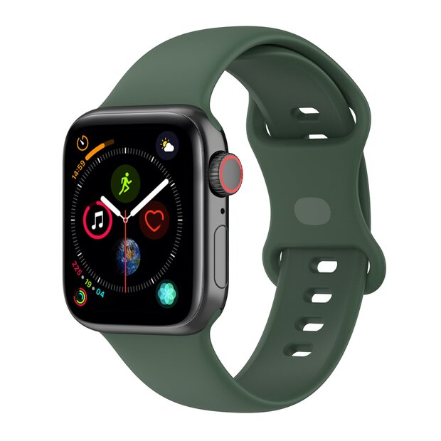 Silikon-Sportband - Dunkelgr&uuml;n - Gr&ouml;&szlig;e: M/L - Passend f&uuml;r Apple Watch 44mm / 45mm / 46mm / 49mm