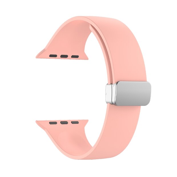 Silikonarmband - Faltschlie&szlig;e - Pink - Geeignet f&uuml;r Apple Watch 38mm / 40mm / 41mm / 42mm