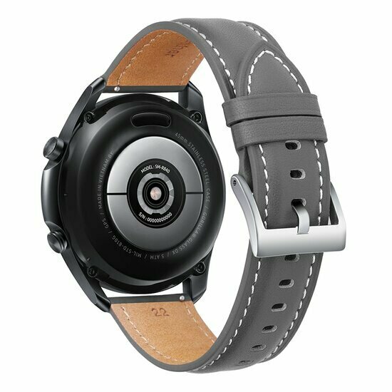 Premium Lederarmband - Grau - Samsung Galaxy Watch 7 - 40mm / 44mm &amp; Watch FE