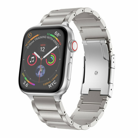 Titanium Gliederarmband - Silber - Passend f&uuml;r Apple Watch 38mm / 40mm / 41mm / 42mm