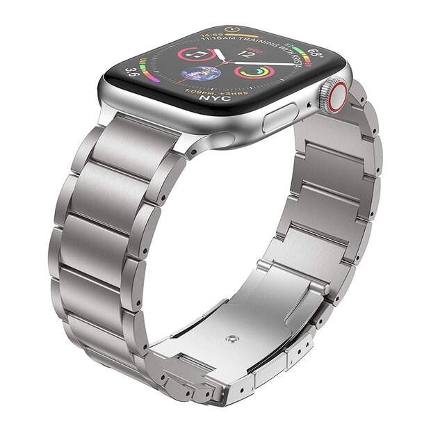 Titanium Gliederarmband - Silber - Passend f&uuml;r Apple Watch 38mm / 40mm / 41mm / 42mm