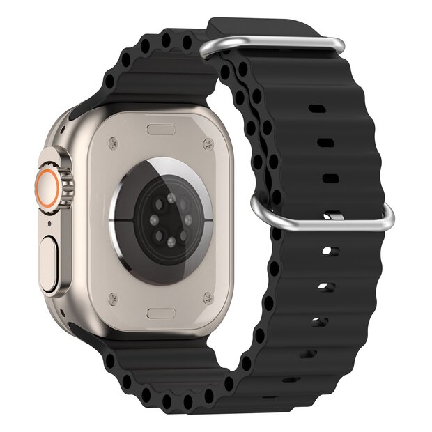 Ocean Armband - Schwarz - Geeignet f&uuml;r Apple Watch 44mm / 45mm / 46mm / 49mm
