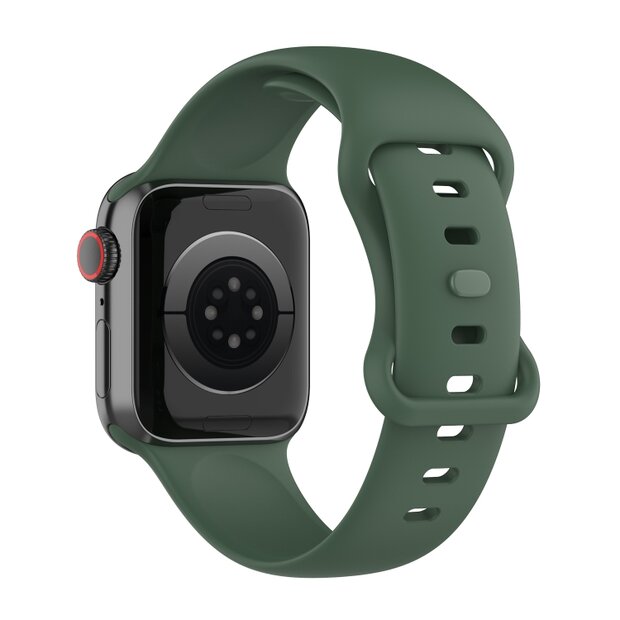 Silikon-Sportband - Dunkelgr&uuml;n - Gr&ouml;&szlig;e: S/M - Passend f&uuml;r Apple Watch 44mm / 45mm / 46mm / 49mm