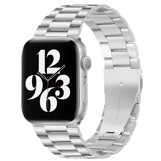 Stahlgliederarmband - Silber - Geeignet f&uuml;r Apple Watch 44mm / 45mm&nbsp;/ 46mm / 49mm