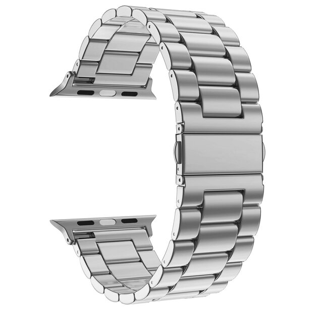 Stahlgliederarmband - Silber - Geeignet f&uuml;r Apple Watch 44mm / 45mm&nbsp;/ 46mm / 49mm