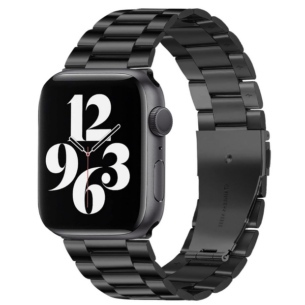 Stahlgliederarmband - Schwarz - Geeignet f&uuml;r Apple Watch 44mm / 45mm&nbsp;/ 46mm / 49mm