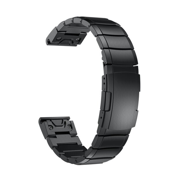 Edelstahl-Gliederarmband - Schwarz - Garmin Fenix 7X / 6X / 5X