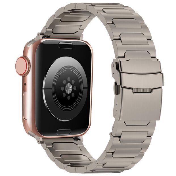 Titan H-Typ Gliederarmband - Farbe Titan - Geeignet f&uuml;r Apple Watch 38mm / 40mm / 41mm / 42mm
