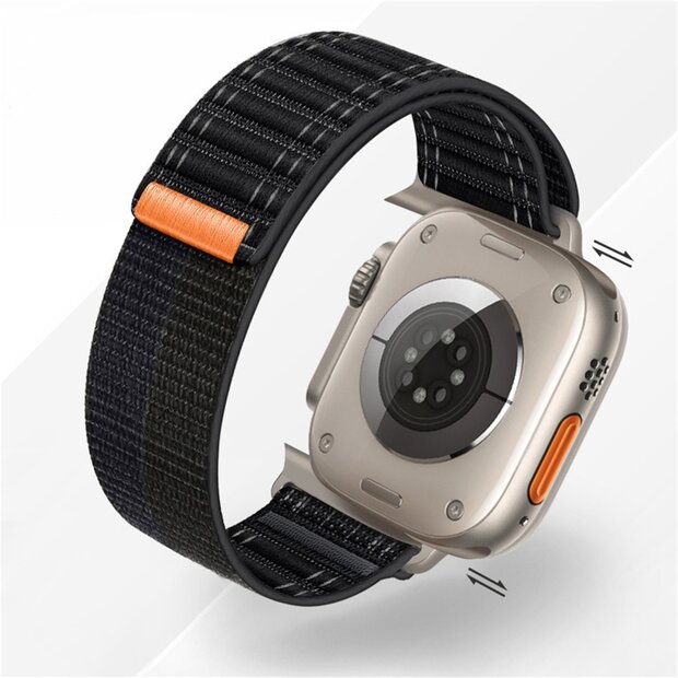 Nylon Wave Armband - Wei&szlig; - Geeignet f&uuml;r Apple Watch 44mm / 45mm / 46mm / 49mm