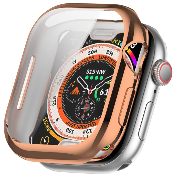Apple Watch TPU H&uuml;lle - Champagner / Rose Gold - Geeignet f&uuml;r Apple Watch 42mm - Series 10