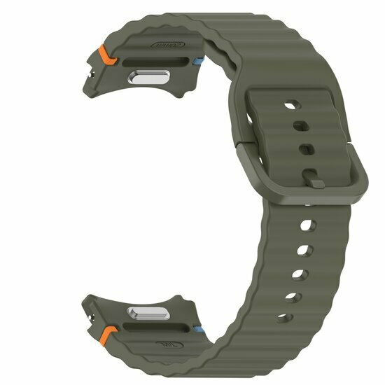 Wave Sportarmband mit Druckknopf - Gr&ouml;&szlig;e: M/L - Dunkelgr&uuml;n - Samsung Galaxy Watch 7 - 40mm / 44mm &amp; Watch FE