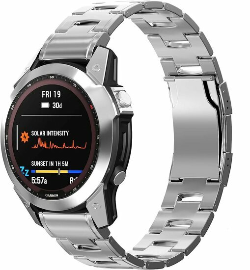 Titan-Gliederband - Silber - Garmin Epix Pro Gen 2 (51mm) / Quatix 7X / 6X &amp; Tactix 7 (pro)