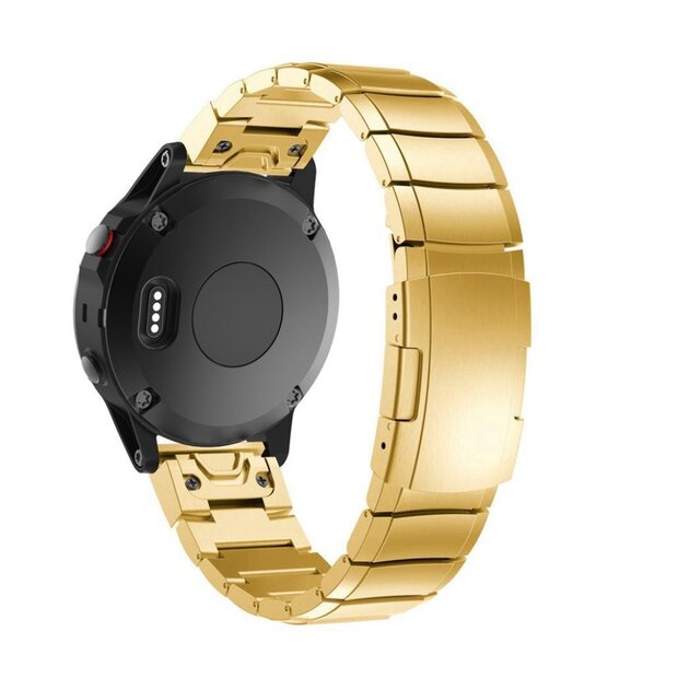 Edelstahl-Gliederarmband - Gold - Garmin Fenix 7S / 6S / 5S &amp; Instinct 2s