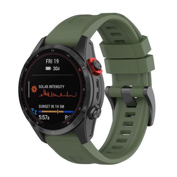 Silikon-Sportband - Armee gr&uuml;n - Garmin Fenix 7X / 6X / 5X
