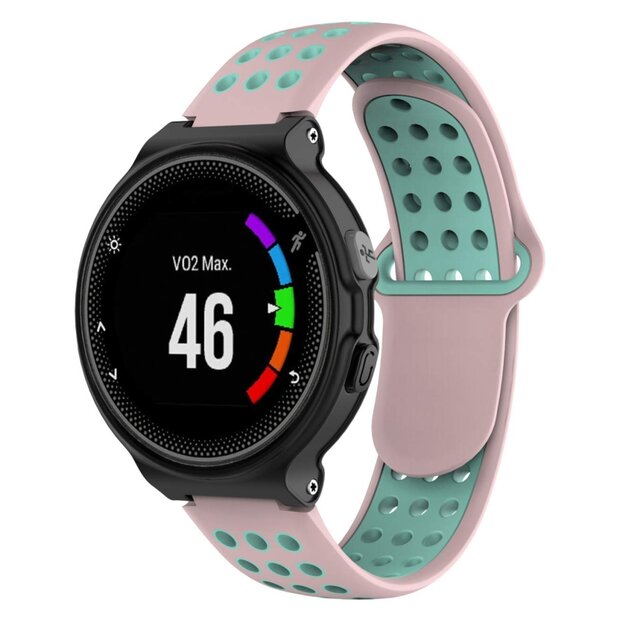 Silikon-Sportarmband - Pink + gr&uuml;n - Garmin Forerunner 220 / 230 / 235 / 620 / 630 / 735 (XT)