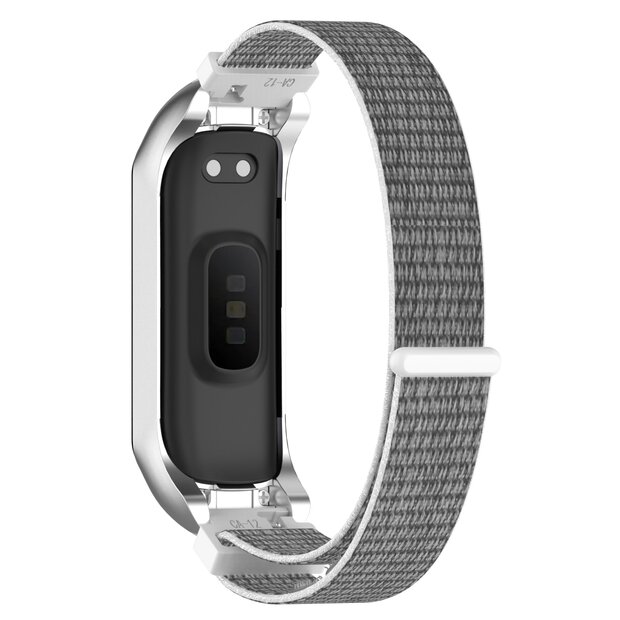 Nylon Sport Loop Armband - Wei&szlig;/Grau - Samsung Galaxy Fit 2