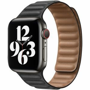 Leder Link Serie Armband Schwarz Geeignet fur Apple Watch 38mm 40mm 41mm 42mm