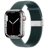 Nylonband mit Clipverschluss - Dunkelgr&uuml;n - Geeignet f&uuml;r Apple Watch 38mm / 40mm / 41mm / 42mm