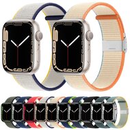 Nylonband mit Clipverschluss - Schwarz - Geeignet f&uuml;r Apple Watch 38mm / 40mm / 41mm / 42mm