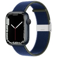 Nylonband mit Clipverschluss - Dunkelblau - Geeignet f&uuml;r Apple Watch 38mm / 40mm / 41mm / 42mm