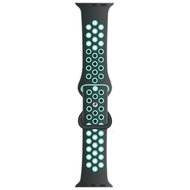 Sportarmband mit zus&auml;tzlicher Schlaufe - Grau + Blau - Geeignet f&uuml;r Apple Watch 38mm / 40mm / 41mm / 42mm