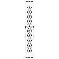 Sportarmband mit zus&auml;tzlicher Schlaufe - Wei&szlig; + Schwarz - Geeignet f&uuml;r Apple Watch 38mm / 40mm / 41mm / 42mm