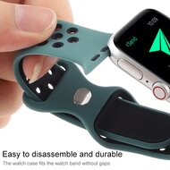 Sportarmband mit zus&auml;tzlicher Schlaufe - Wei&szlig; + Schwarz - Geeignet f&uuml;r Apple Watch 38mm / 40mm / 41mm / 42mm