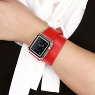 Kakapi Double Strap Armband - Rot - Geeignet f&uuml;r Apple Watch 38mm / 40mm / 41mm / 42mm