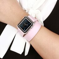 Kakapi Double Strap Armband - Pink - Geeignet f&uuml;r Apple Watch 38mm / 40mm / 41mm / 42mm